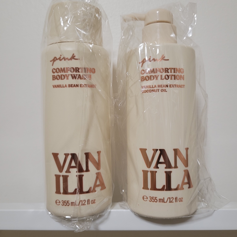 New VS PINK Vanilla Body Lotion & Wash Set